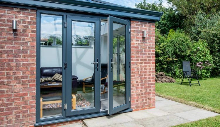 Anthracite grey uPVC french doors