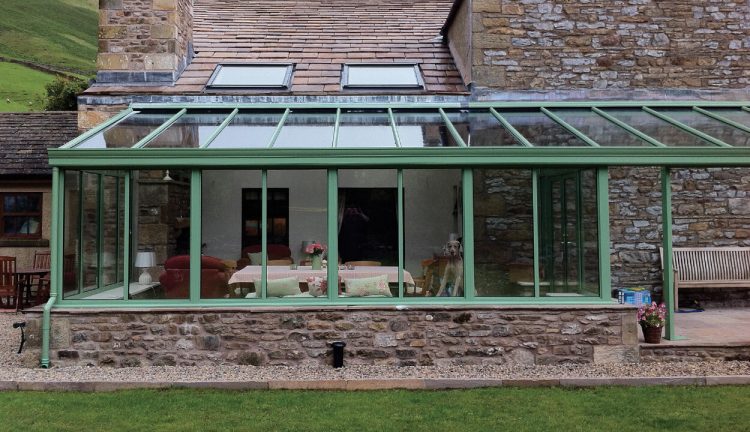 Chartwell green uPVC lean to conservatory