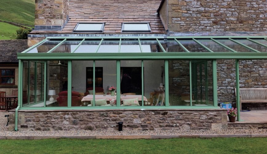 Chartwell green uPVC lean to conservatory