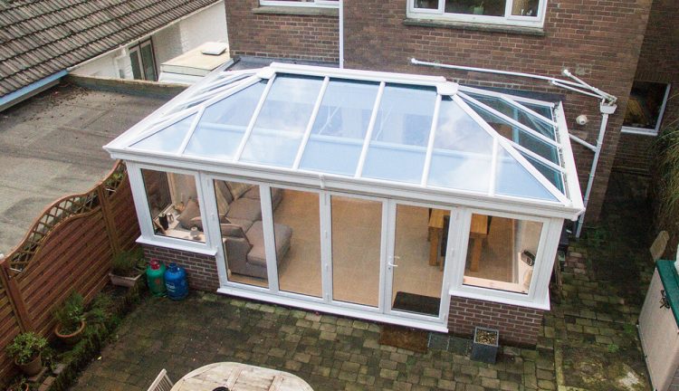 Edwardian uPVC conservatory with a glass roof