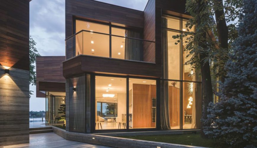 Grey aluminium sliding patio doors