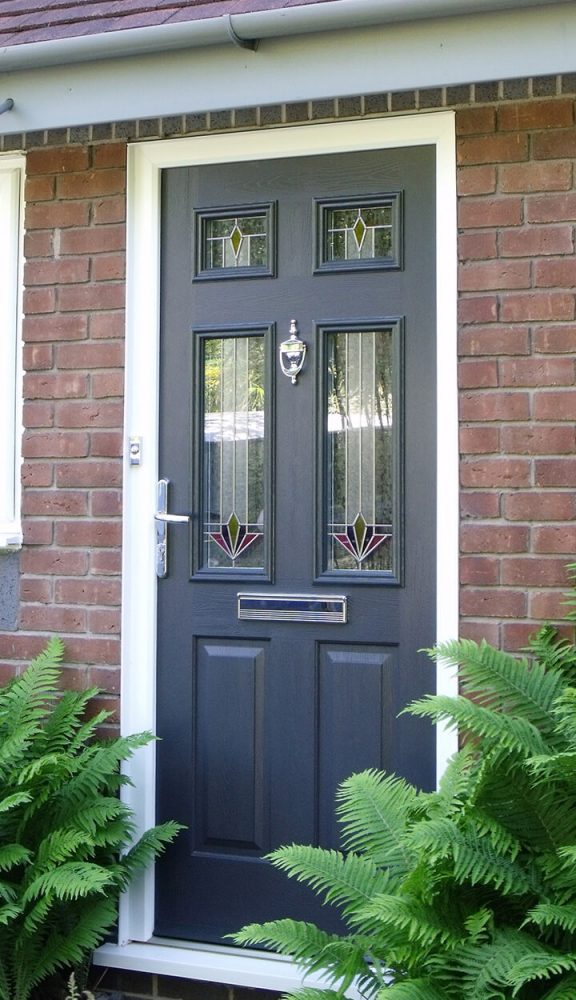 Grey composite door installation