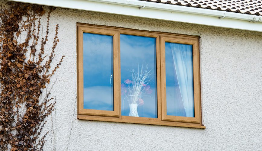 Light oak effect uPVC casement windows