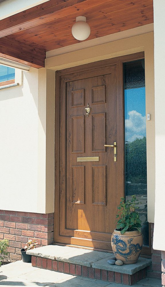 Oak effect uPVC entrance door