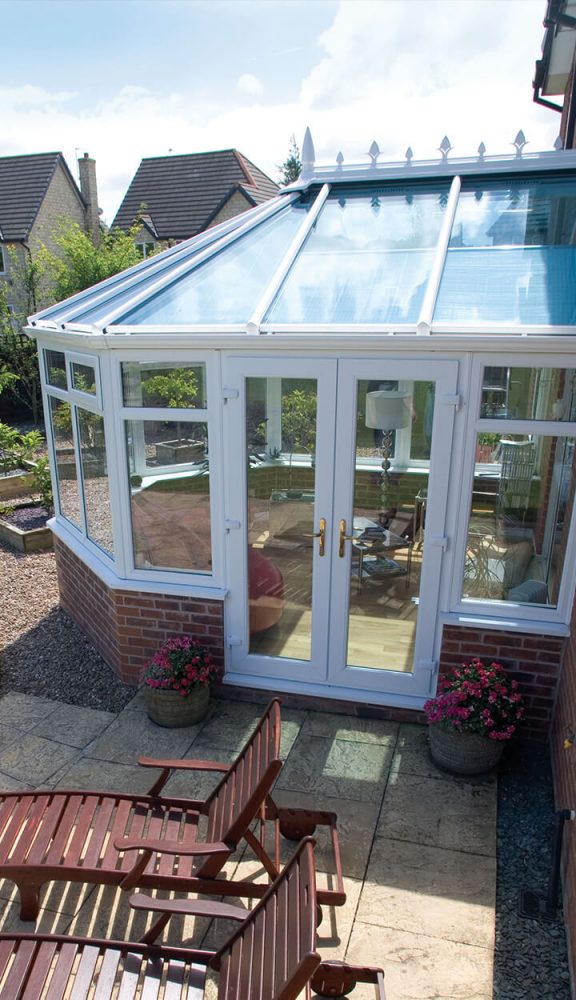 White uPVC Victorian conservatory side view