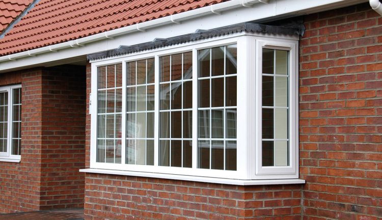 White uPVC bay window installation