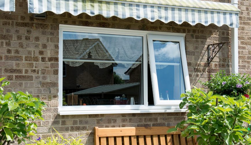 White uPVC casement windows