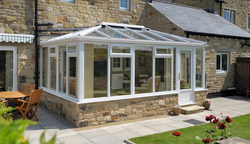 White uPVC Edwardian conservatory