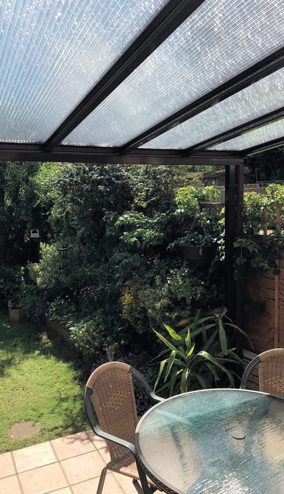 uPVC veranda with a polycarbonate roof