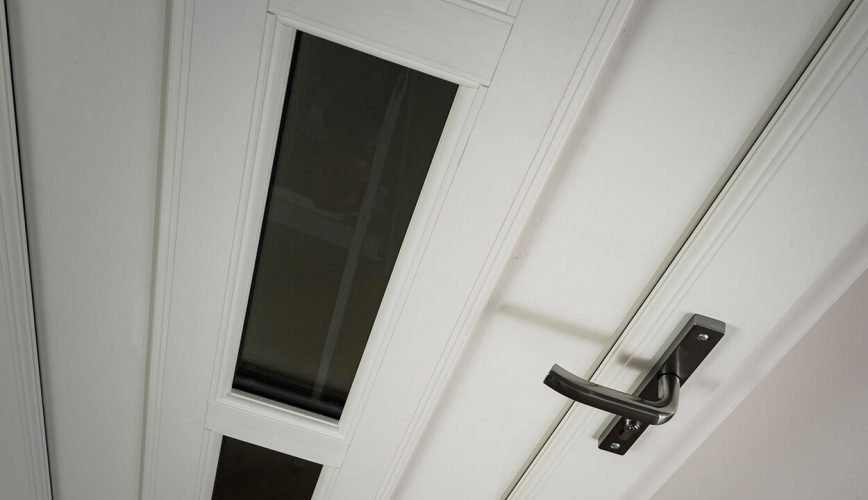 Close up of a white uPVC entrance door